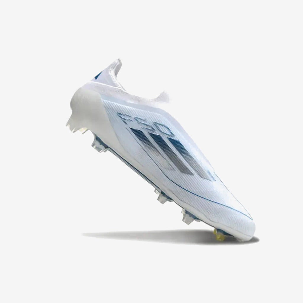 Adidas F50 Elite Laceless FG Polar Victory - Blanc/Argenté/Bleu