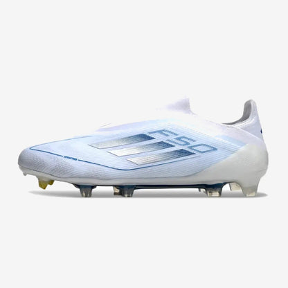 Adidas F50 Elite Laceless FG Polar Victory - Blanc/Argenté/Bleu