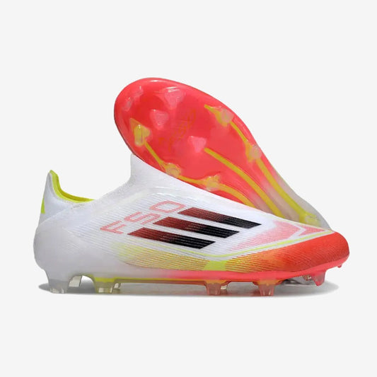 Adidas F50 Elite Laceless FG Pure Victory - Blanc/Lucid Red/Jaune