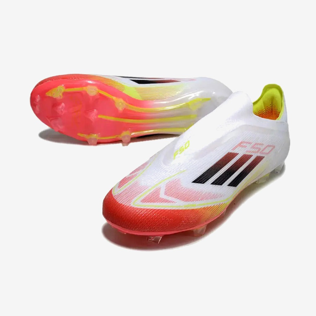 Adidas F50 Elite Laceless FG Pure Victory - Blanc/Lucid Red/Jaune
