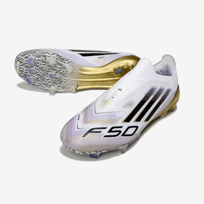 Adidas F50 Elite Laceless FG Road to Glory - Blanc/Noir/Doré