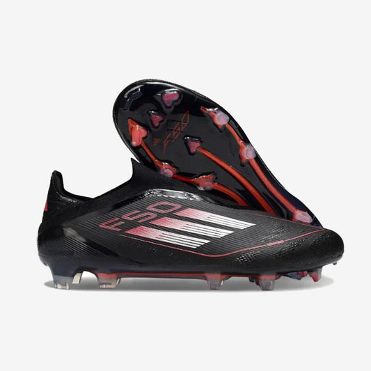 Adidas F50 Elite Laceless FG Stealth Victory - Noir/Argenté/Lucid Red