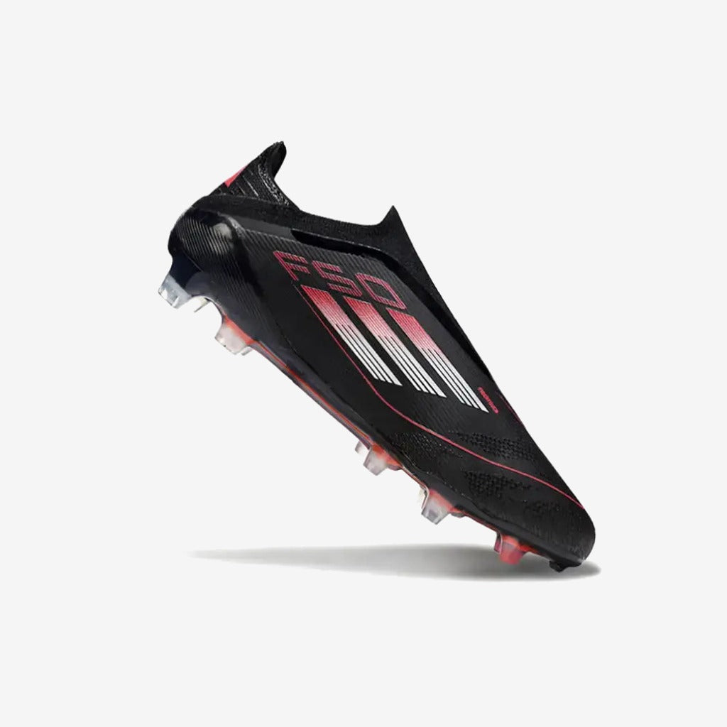 Adidas F50 Elite Laceless FG Stealth Victory - Noir/Argenté/Lucid Red