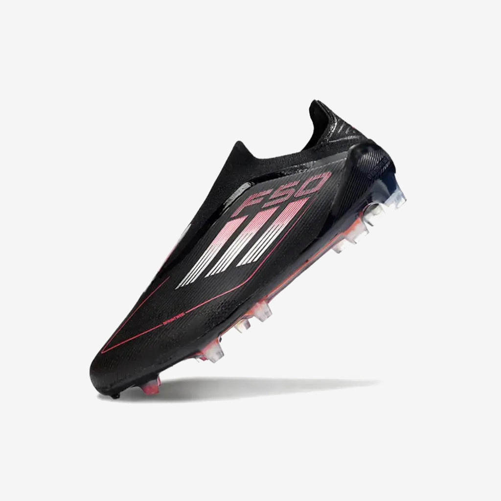 Adidas F50 Elite Laceless FG Stealth Victory - Noir/Argenté/Lucid Red