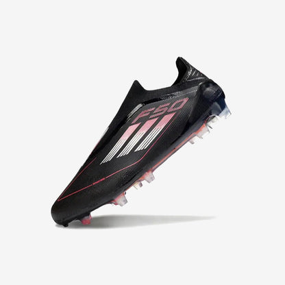 Adidas F50 Elite Laceless FG Stealth Victory - Noir/Argenté/Lucid Red