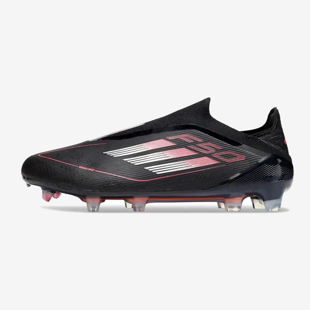 Adidas F50 Elite Laceless FG Stealth Victory - Noir/Argenté/Lucid Red
