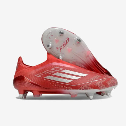 Adidas F50 Elite Laceless SG x Soccer.com - Rouge/Argent