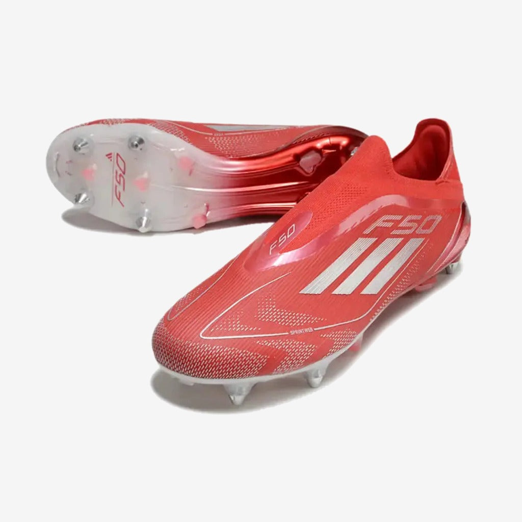 Adidas F50 Elite Laceless SG x Soccer.com - Rouge/Argent