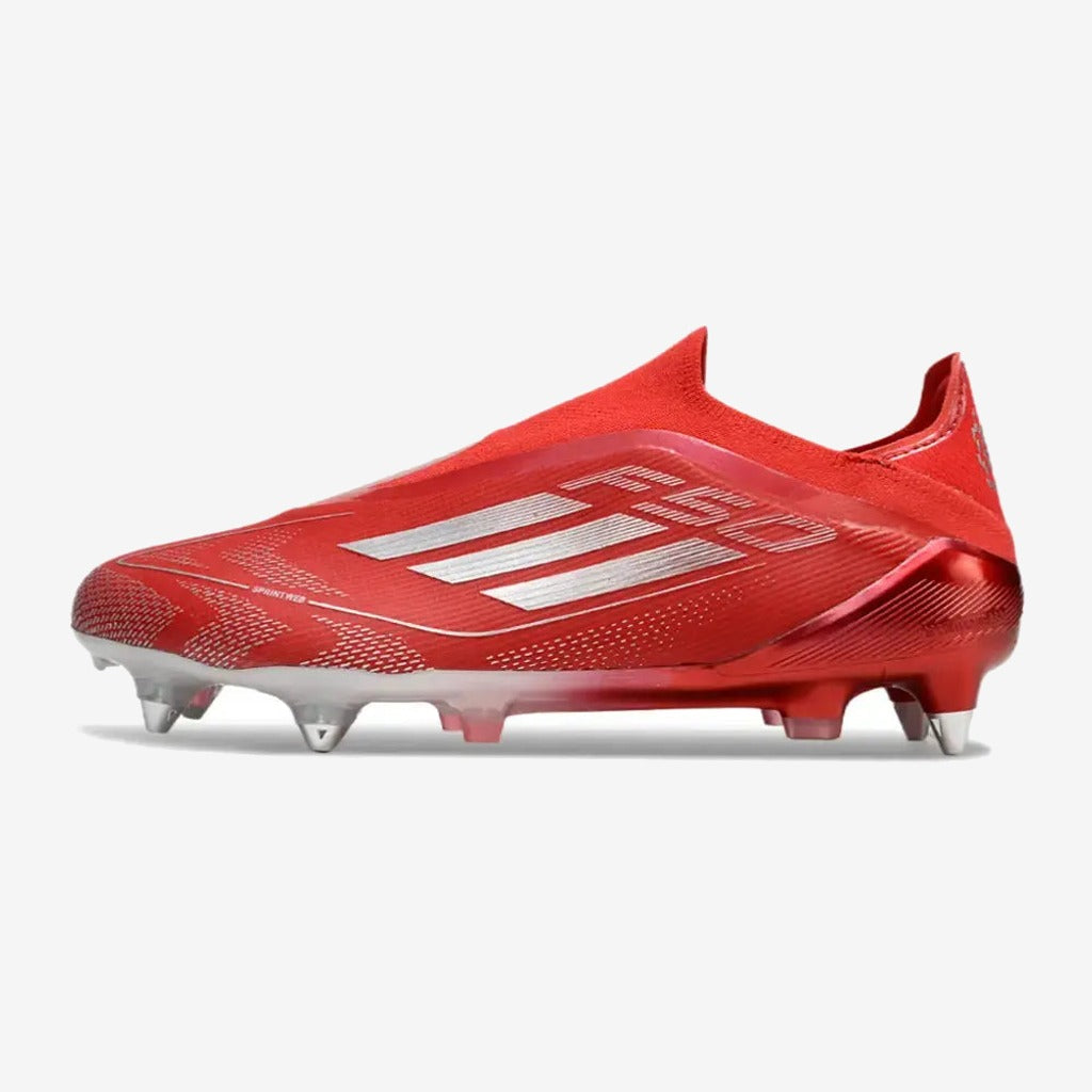 Adidas F50 Elite Laceless SG x Soccer.com - Rouge/Argent