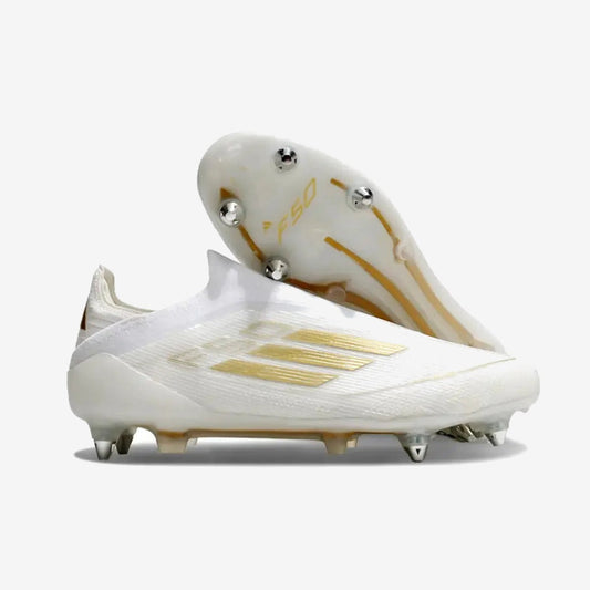 Adidas F50 Elite Laceless SG - Blanc/Doré