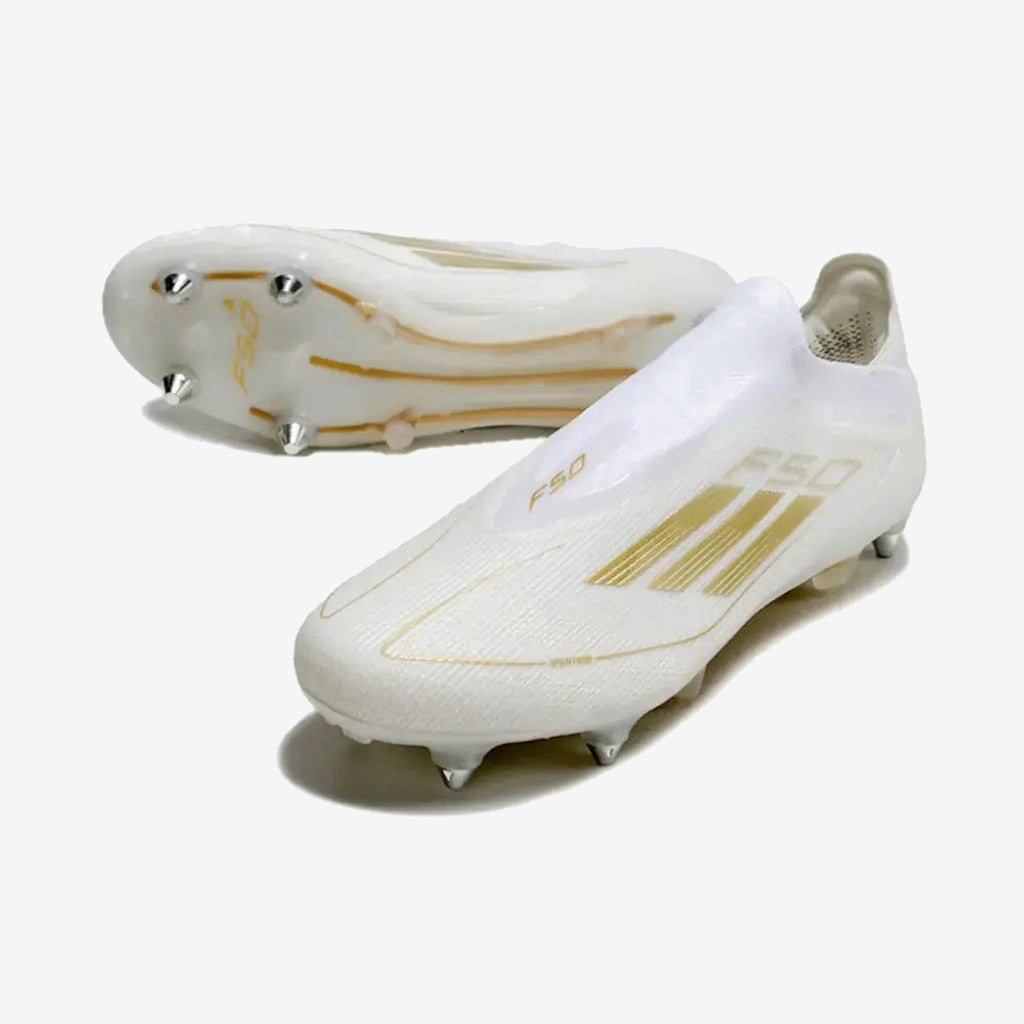 Adidas F50 Elite Laceless SG - Blanc/Doré