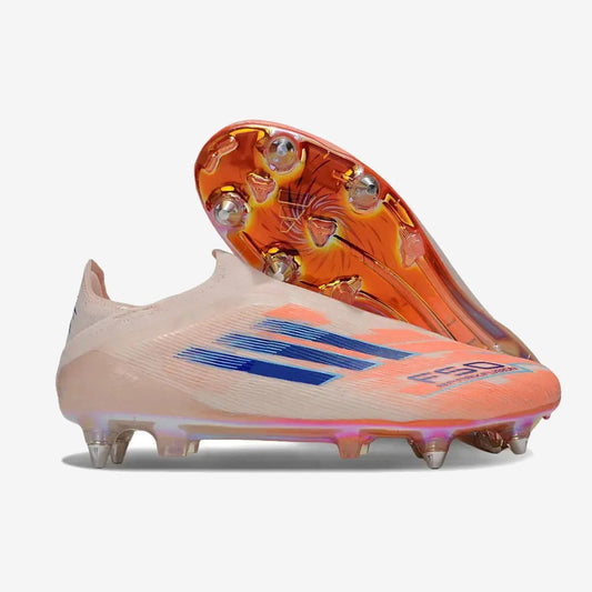 Adidas F50 Elite Laceless SG Spark Fusion - Beige/Orange/Bleu