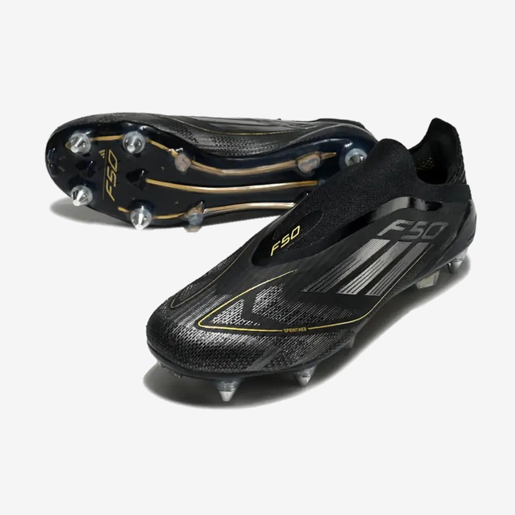 Adidas F50 Elite Laceless SG Dark Spark - Noir/Argenté/Doré
