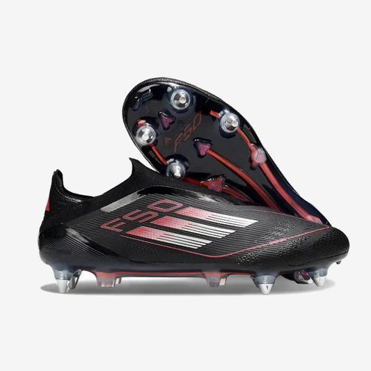 Adidas F50 Elite Laceless SG Stealth Victory - Noir/Argenté/Lucid Red
