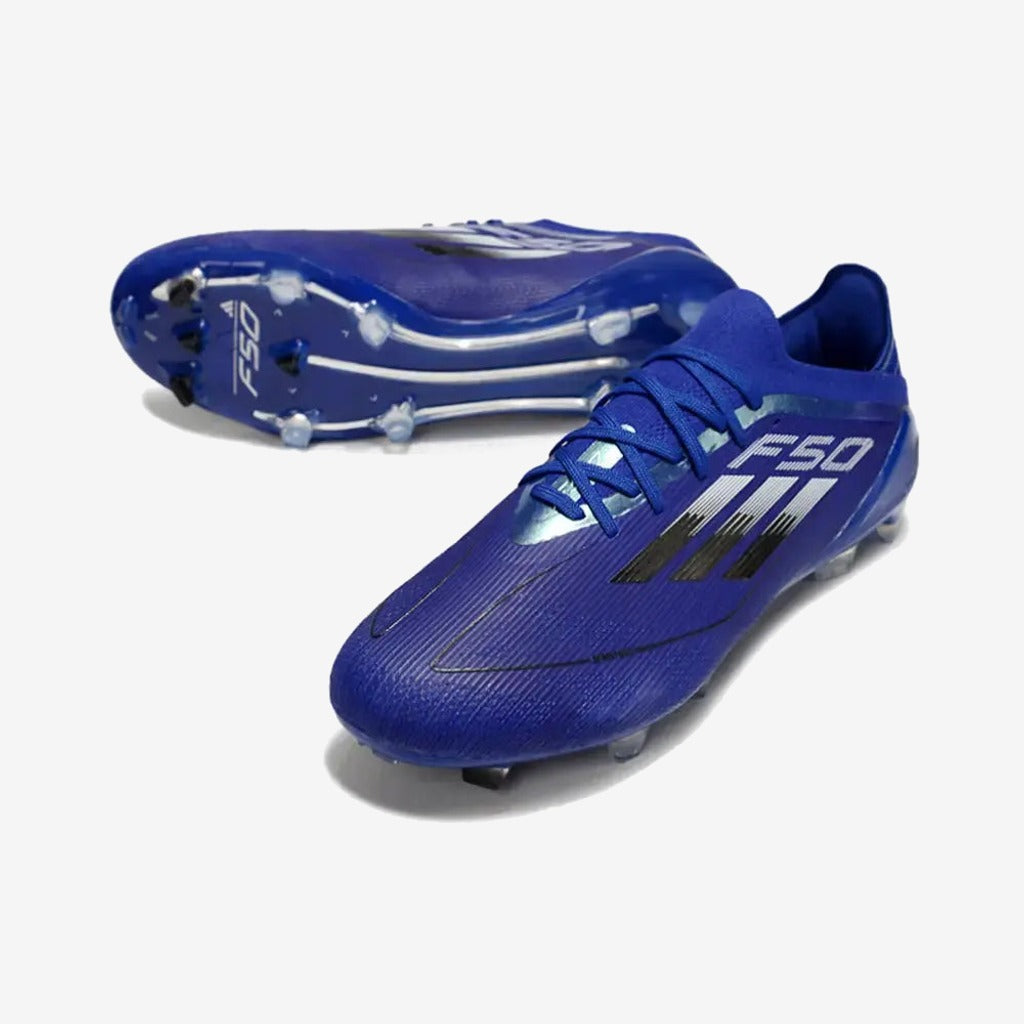 Adidas F50 Elite Lacets FG - Bleu/Noir/Argenté