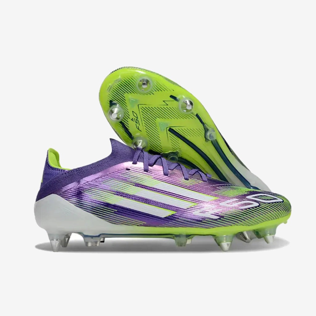 Adidas F50 Elite Lacets SG - Violet/Jaune Fluo/Blanc