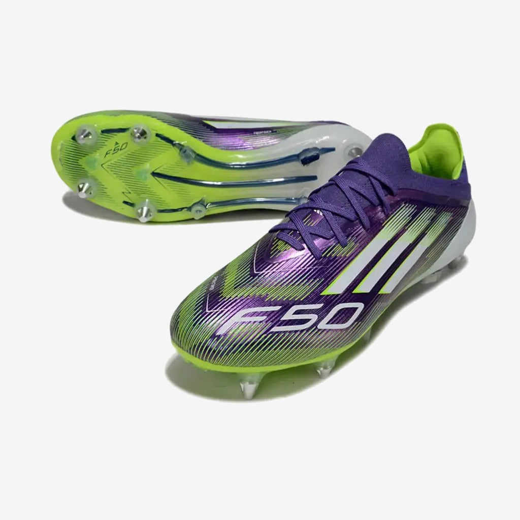 Adidas F50 Elite Lacets SG - Violet/Jaune Fluo/Blanc
