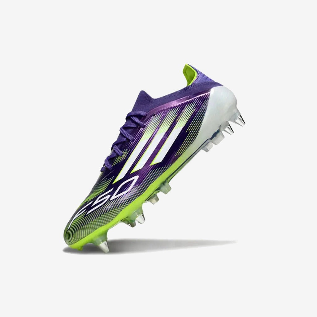 Adidas F50 Elite Lacets SG - Violet/Jaune Fluo/Blanc