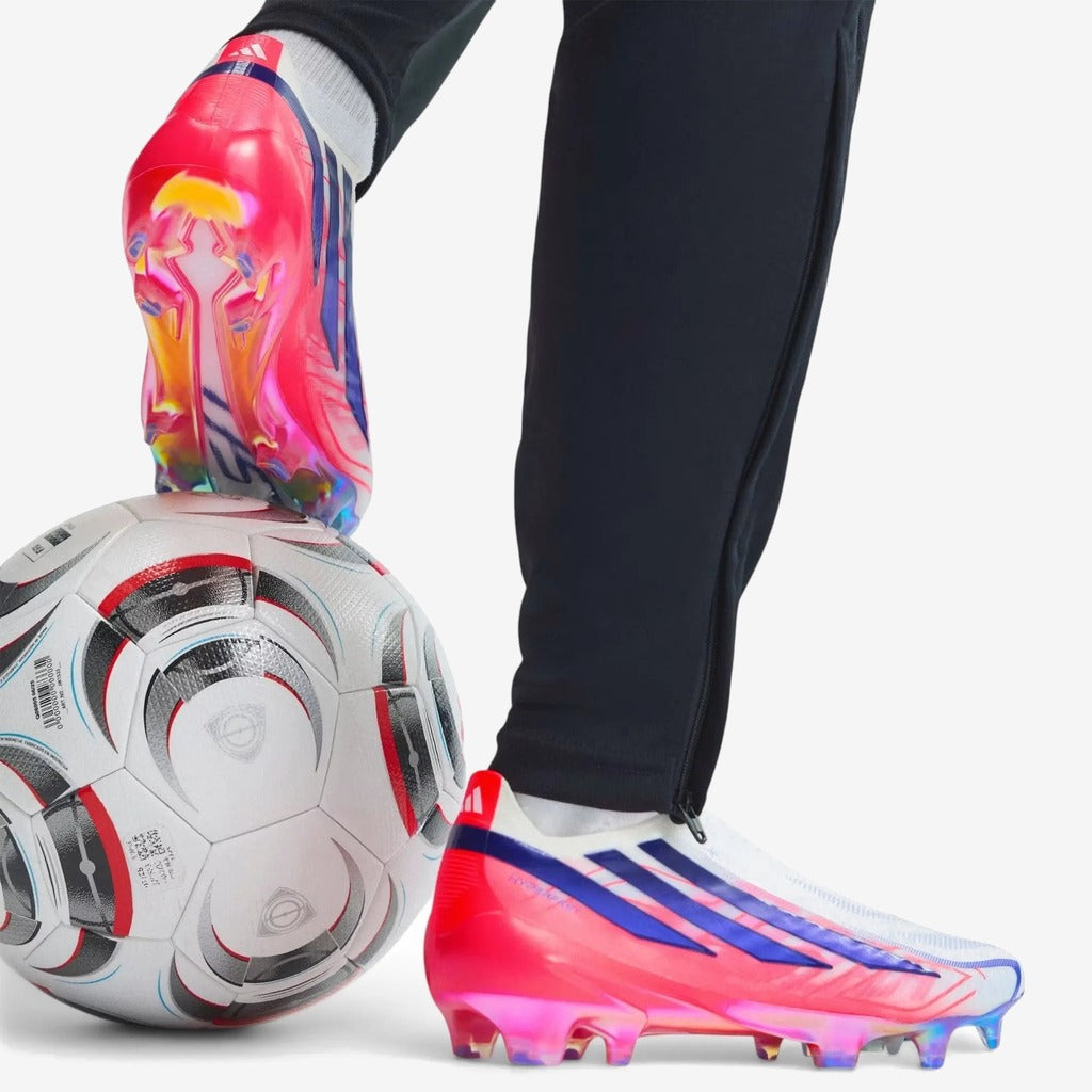 Adidas F50 Hyperfast Elite Laceless FG Control or Chaos - Blanc/Violet/Solar Turbo