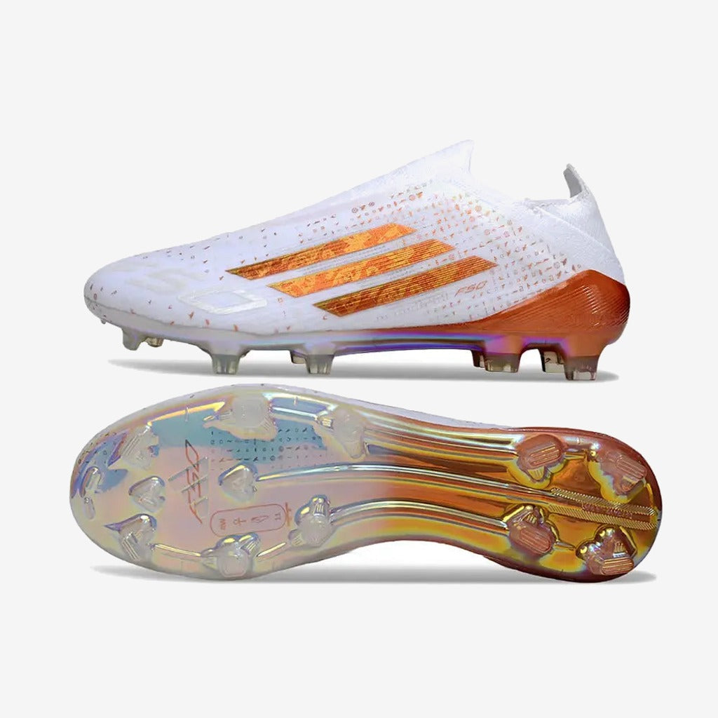 Adidas F50 Laceless Elite FG x Mohamed Salah AFCON - Blanc/Bronze Édition Limitée