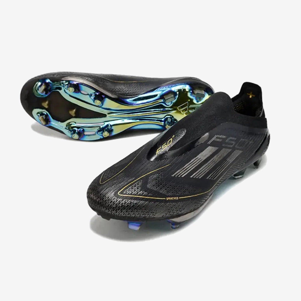 Adidas F50 + Laceless FG Dark Spark - Noir/Argenté/Doré