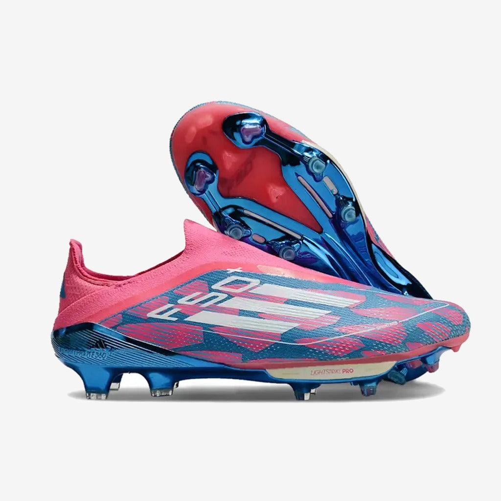 Adidas F50 + Laceless FG Reemergence - Bleu/Blanc/Rose
