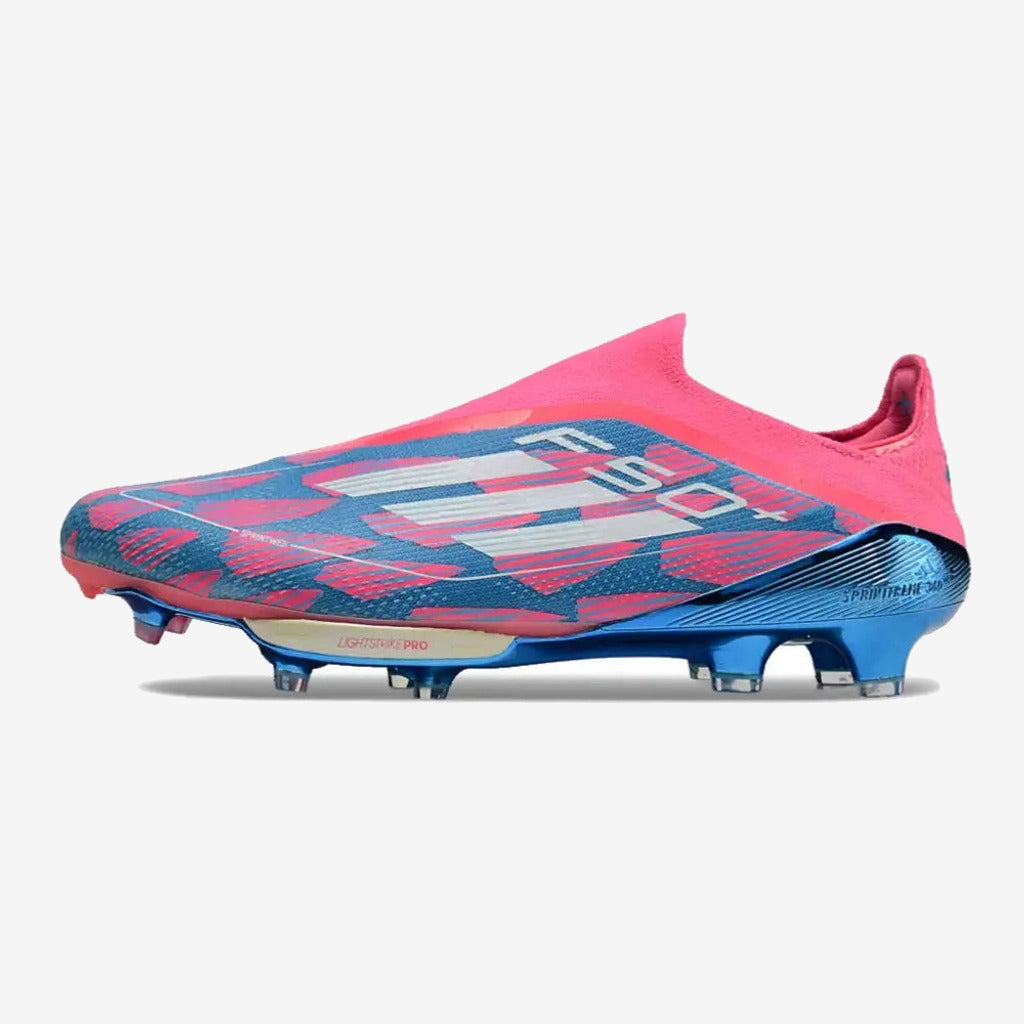 Adidas F50 + Laceless FG Reemergence - Bleu/Blanc/Rose
