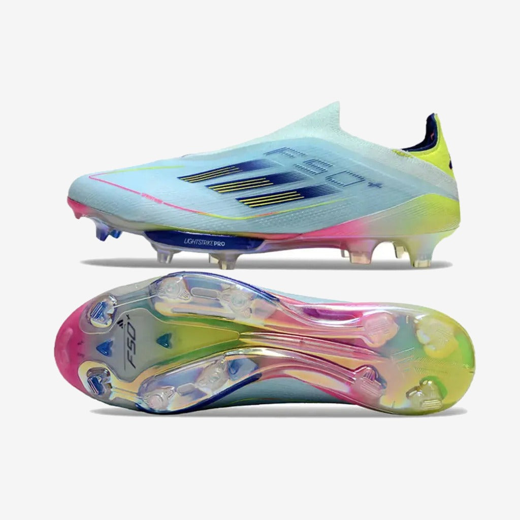 Adidas F50 + Laceless FG Stellar Icon - Almost Blue/Bleu/Jaune