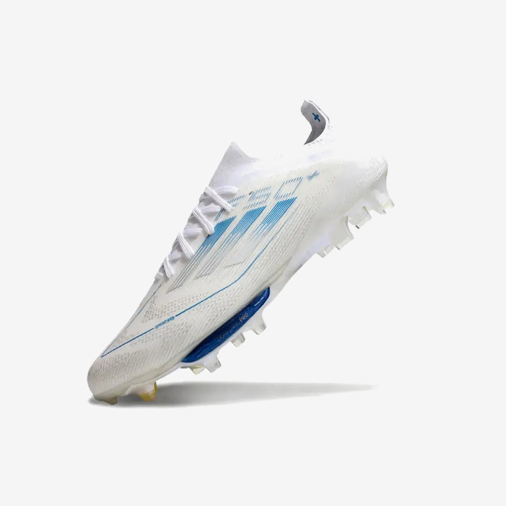 Adidas F50+ Lacets FG Polar Victory - Blanc/Argenté/Bleu