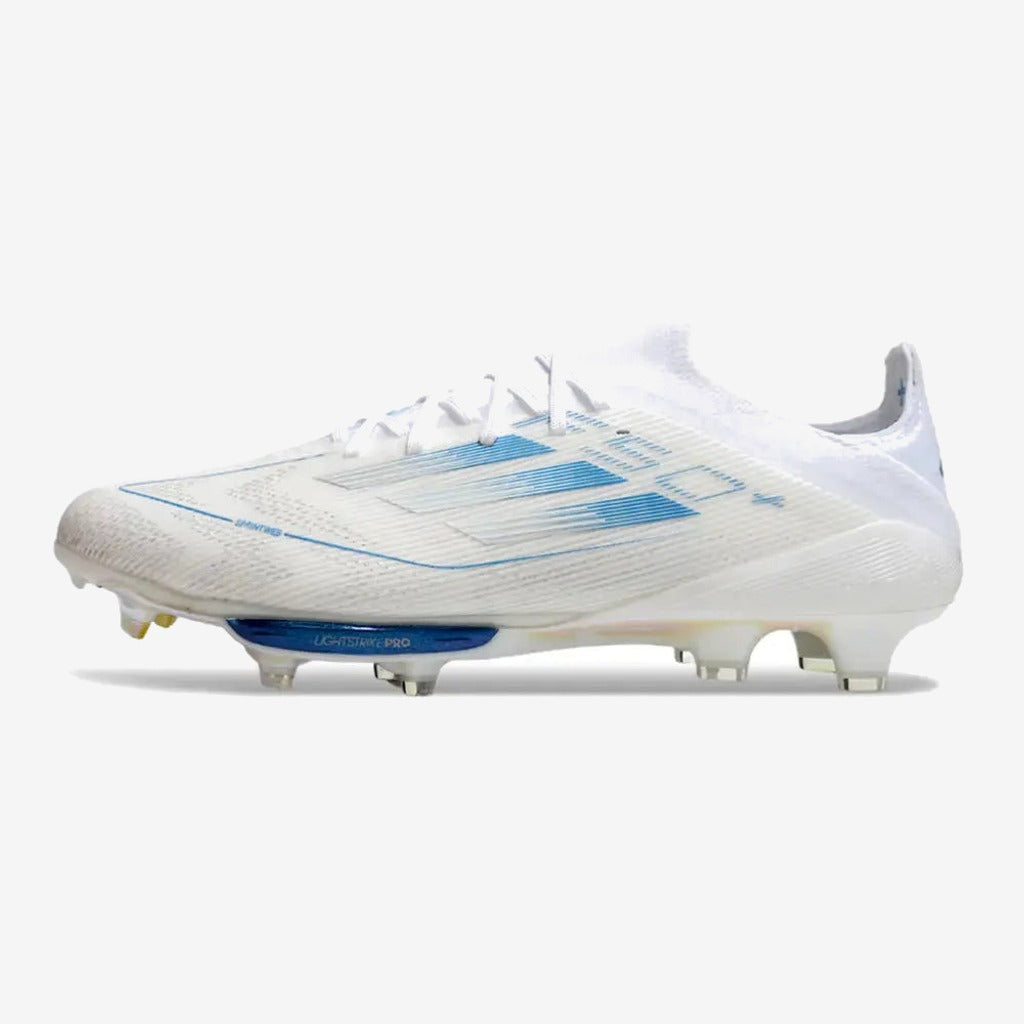 Adidas F50+ Lacets FG Polar Victory - Blanc/Argenté/Bleu