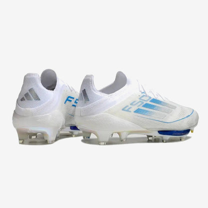 Adidas F50+ Lacets FG Polar Victory - Blanc/Argenté/Bleu