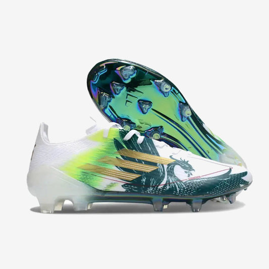 Adidas F50 Languette Spécial Mohamed Salah FG - Blanc/Vert/Doré