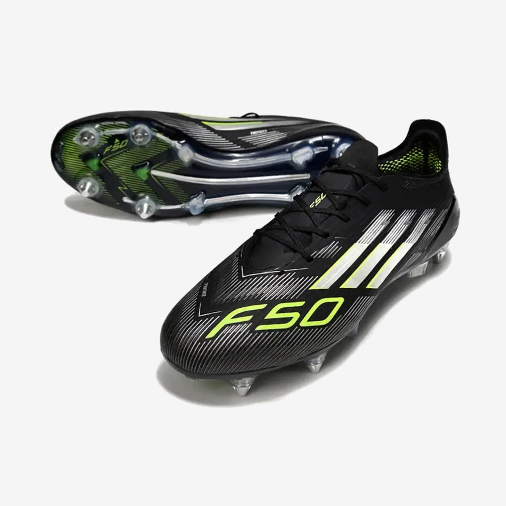 Adidas F50 Languette SG - - Electric Stealth - Noir/Jaune Fluo/Argenté