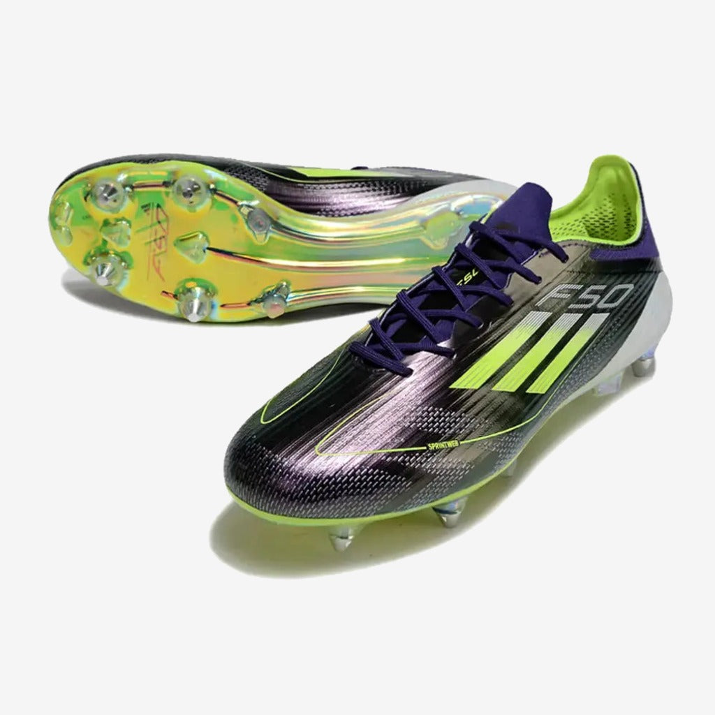 Adidas F50 Languette SG Fast Reborn - Violet/Blanc/Vert ÉDITION LIMITÉE