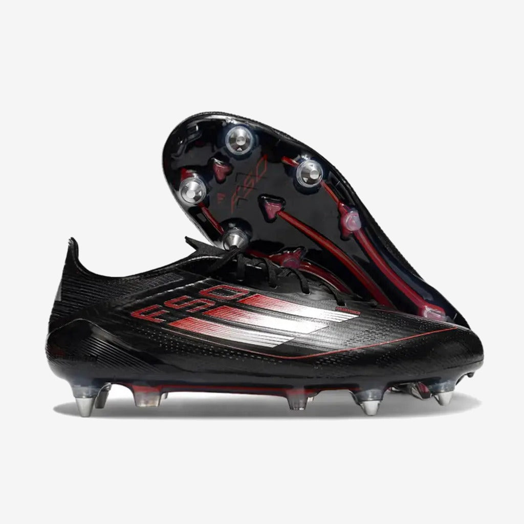 Adidas F50 Languette SG Stealth Victory - Noir/Argenté/Lucid Red