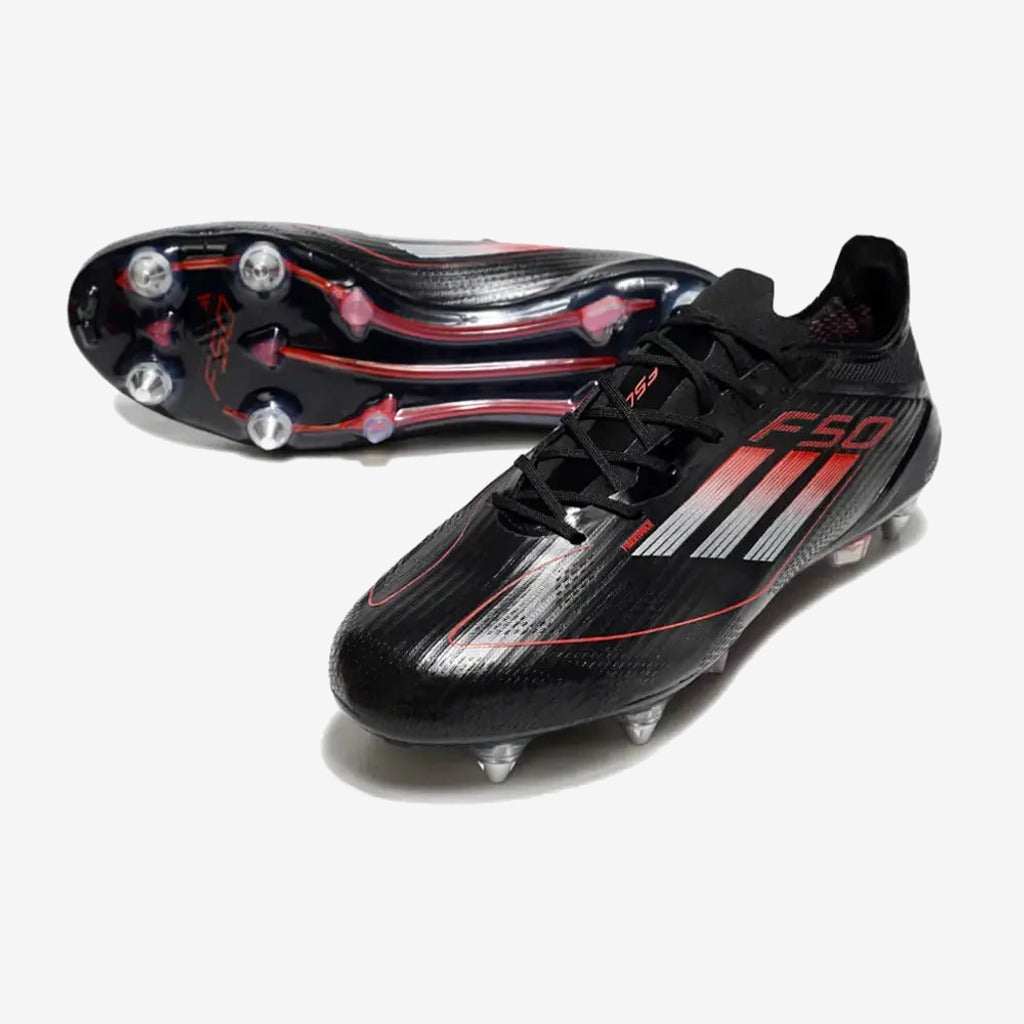 Adidas F50 Languette SG Stealth Victory - Noir/Argenté/Lucid Red