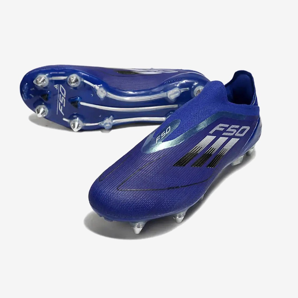 Adidas F50 Laceless SG - Bleu/Argenté/Blanc