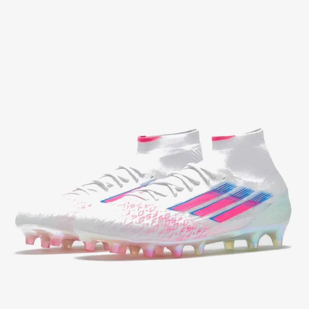 Adidas F50 Sparkfusion Elite Mid Cut FG/AG Trinity - Blanc/Rose Édition Limitée