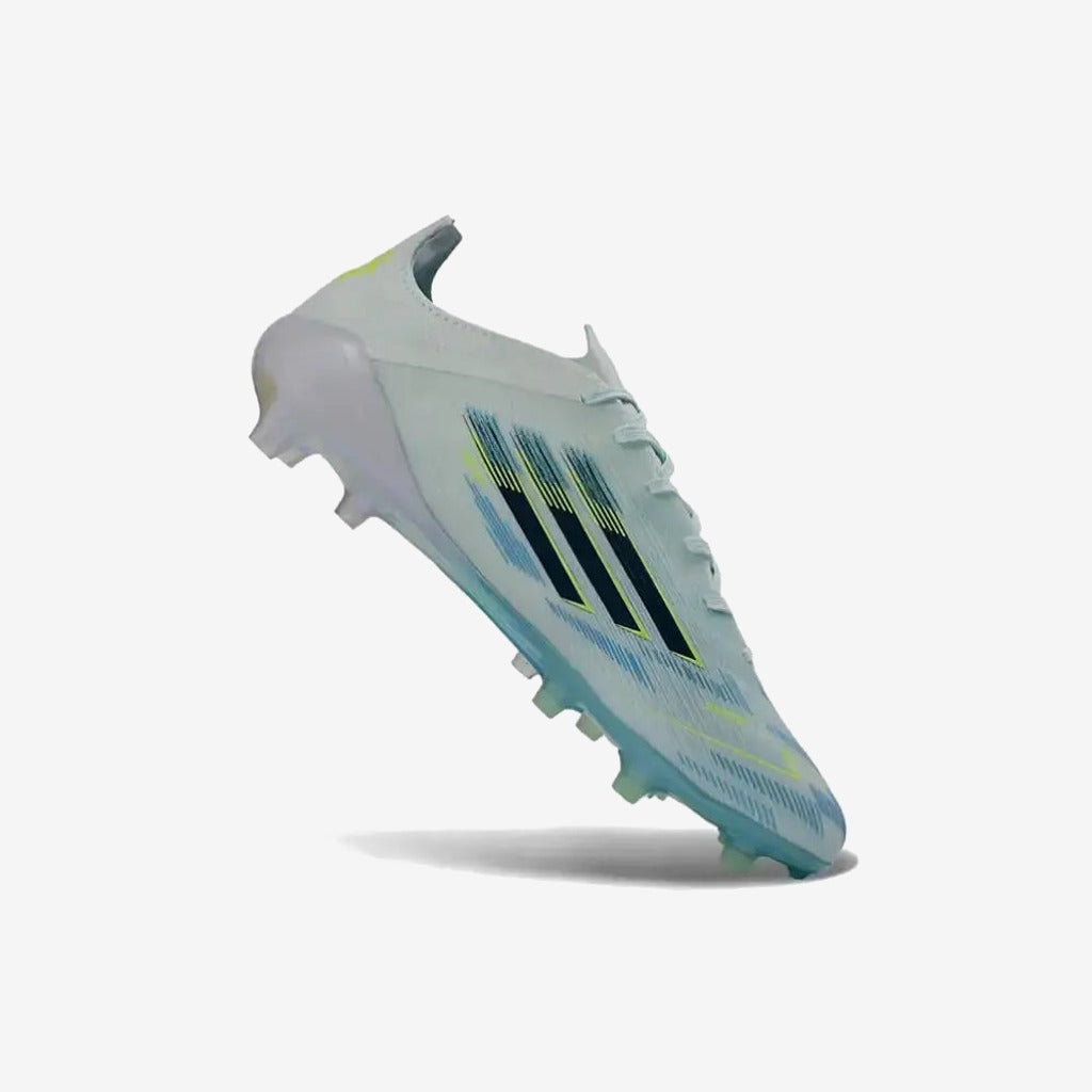 Adidas F50 Sparkfusion League Low Cut Lacets FG Ice Cold Precision - Bleu/Dune Pearl/Jaune