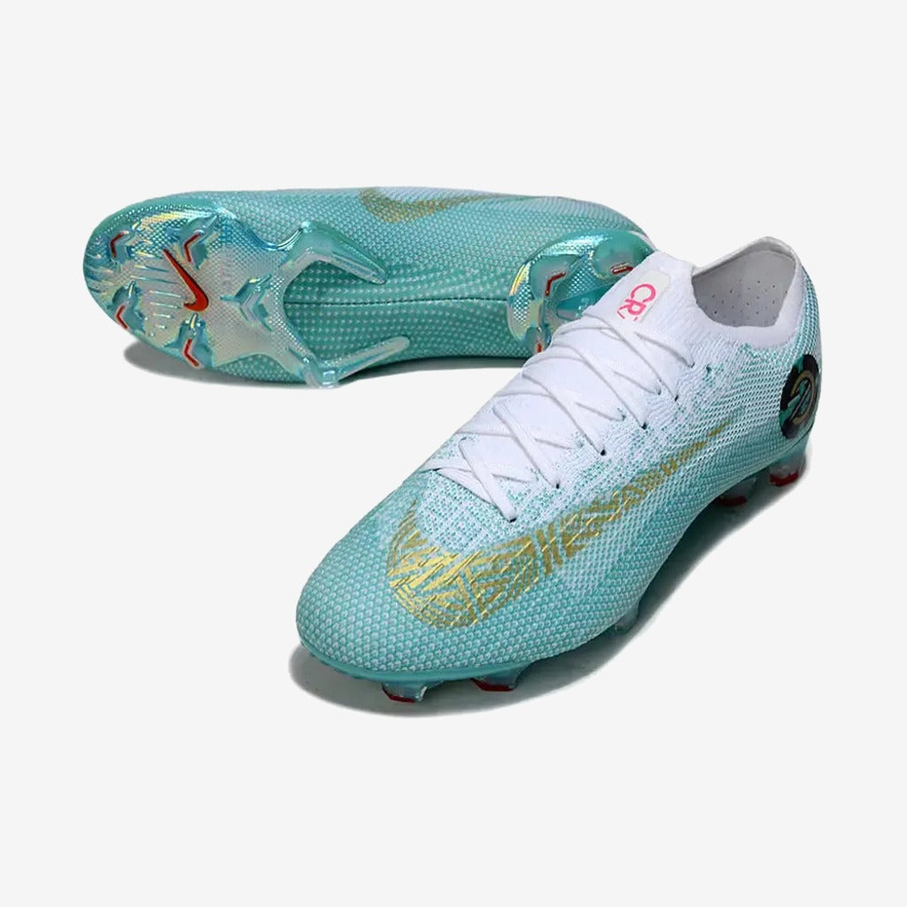 Nike Mercurial Vapor 12 FG Chapter 6 Edição Especial - Vert Turquoise/Blanc/Doré ÉDITION LIMITÉE