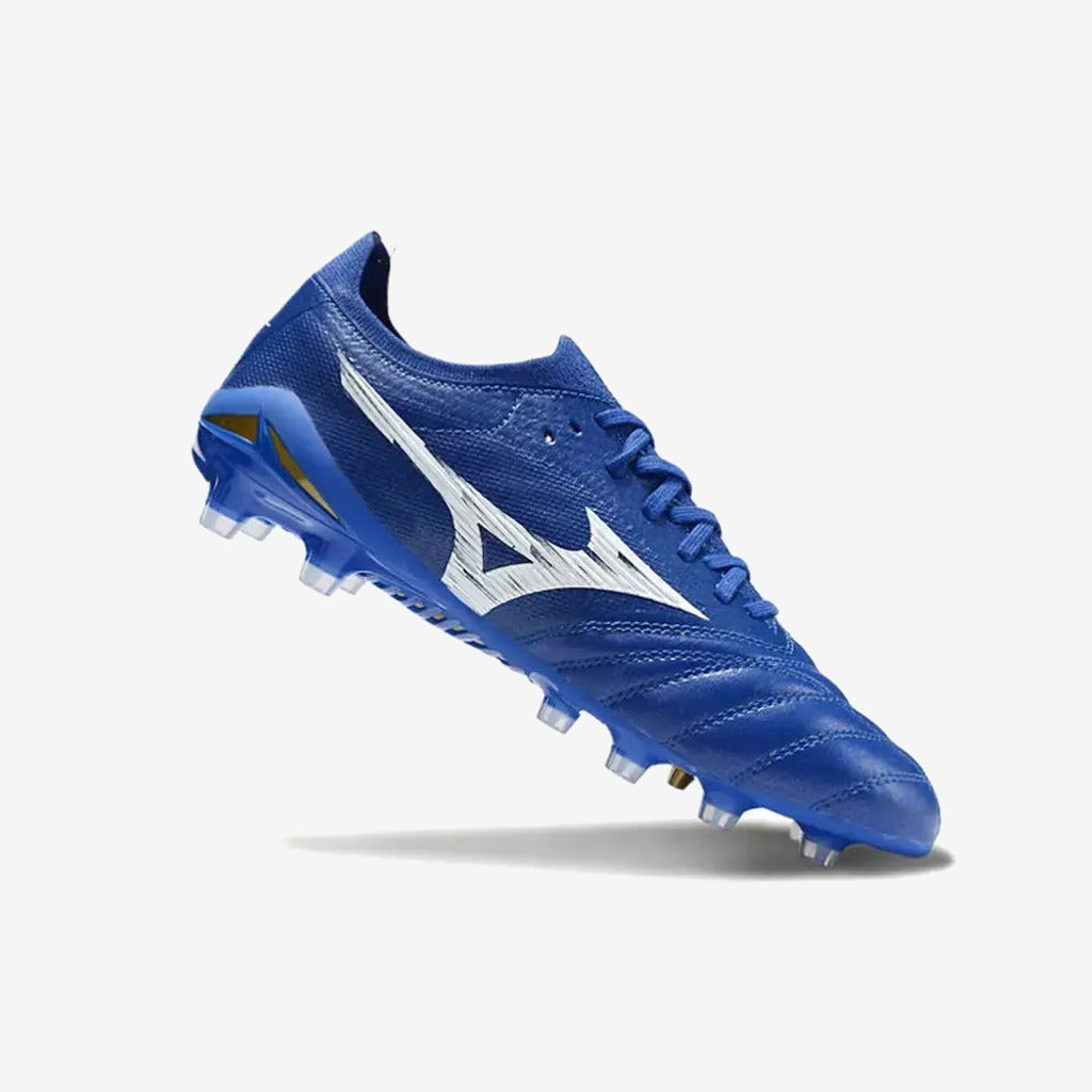 Mizuno Morelia Neo 4 Elite FG/AG - Bleu/Blanc/Doré