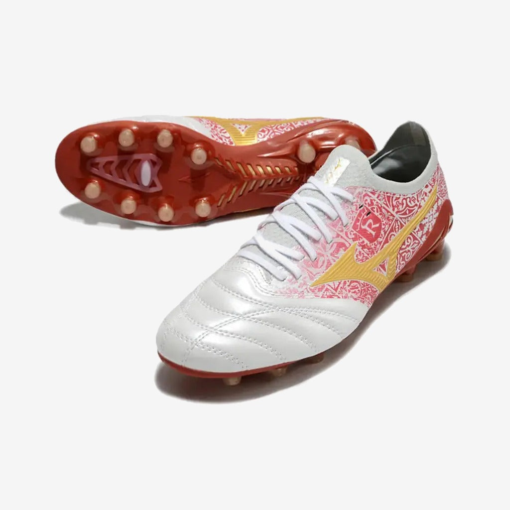 Mizuno Morelia Neo 4 Beta FG/AG Sergio Ramos 4 Vol. lll - Blanc/Doré/Rouge ÉDITION LIMITÉE
