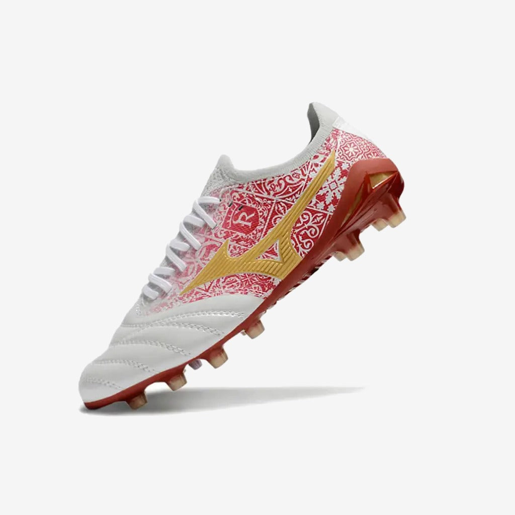 Mizuno Morelia Neo 4 Beta FG/AG Sergio Ramos 4 Vol. lll - Blanc/Doré/Rouge ÉDITION LIMITÉE