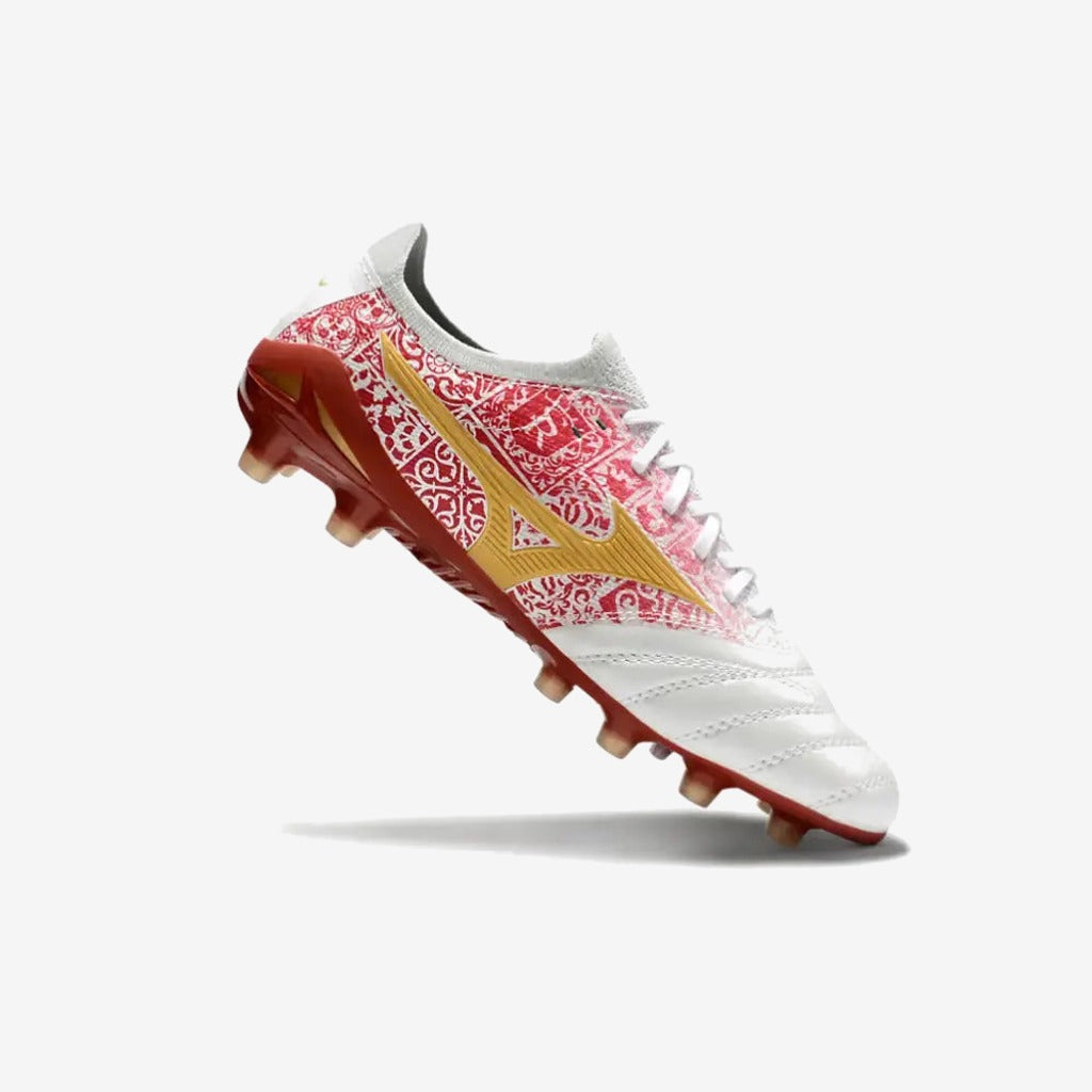 Mizuno Morelia Neo 4 Beta FG/AG Sergio Ramos 4 Vol. lll - Blanc/Doré/Rouge ÉDITION LIMITÉE