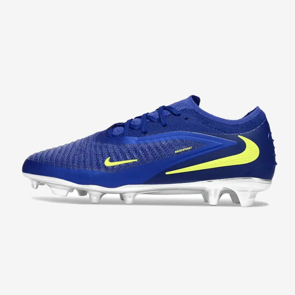 Nike Phantom 6 Elite Low Cut FG - Bleu/Argenté/Jaune Fluo