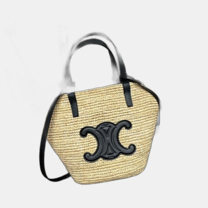 Céline - Classic Panier petit modèle Souple Raphia et veau