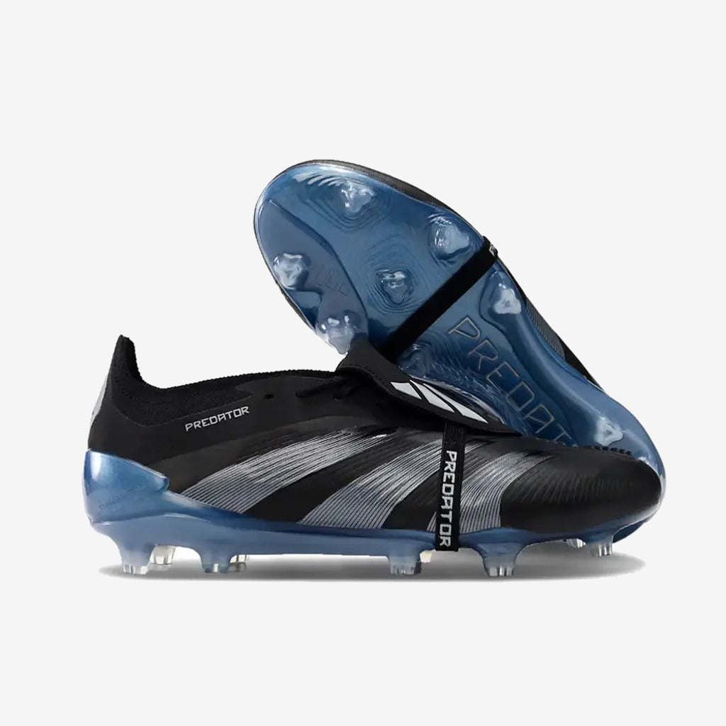 Adidas Predator 24 Elite Fold-over Tongue FG Noir/Argent/Bleu