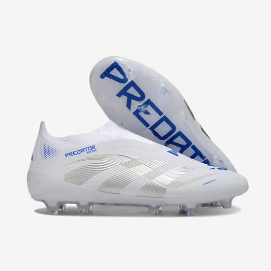 Adidas Predator 25 Elite Laceless FG Polar Victory - Blanc/Argenté/Bleu