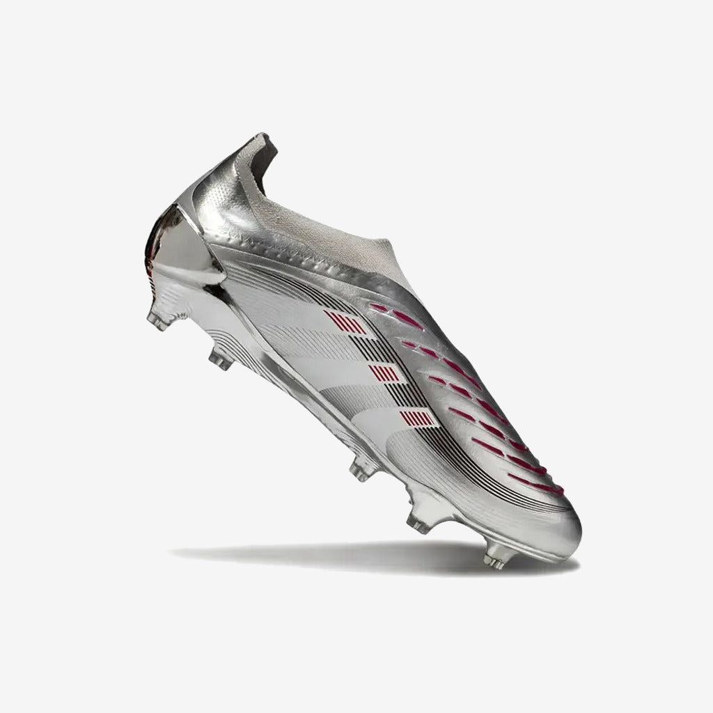 Adidas Predator 25 Laceless FG Bellingham - Argent/Bordeaux