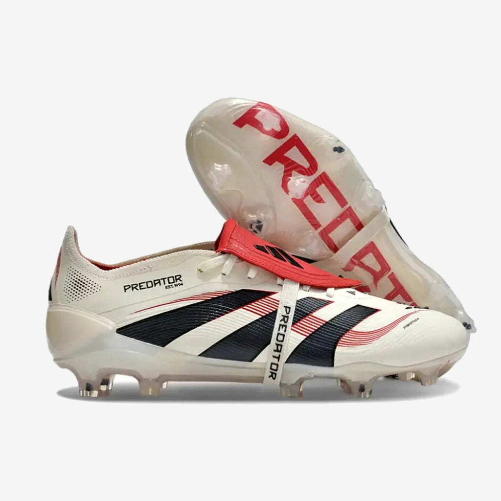 Adidas Predator 25 Elite Fold-over Tongue FG Champagne - Blanc/Noir/Pure Ruby
